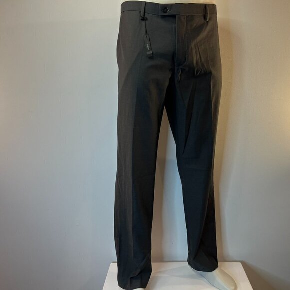 Alberto Cardinali Men's Gray Flat Front Slim Fit Dress Pants - Size 40 x 32 -NWT - Picture 2 of 7